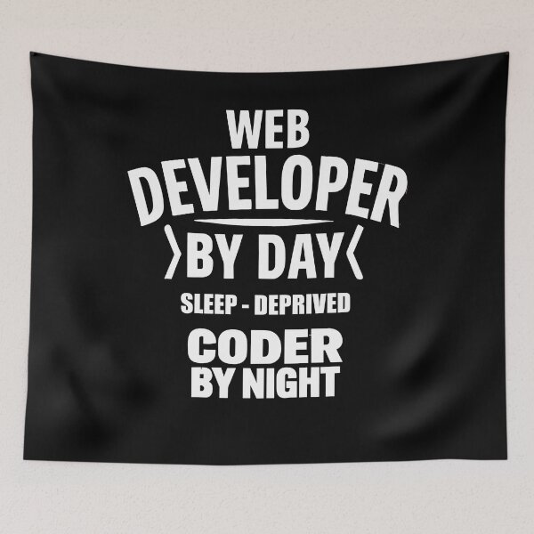 Item preview, Web developer by day, sleep-deprived coder by day, funny web developer v2 designed and sold by mwebba2005.