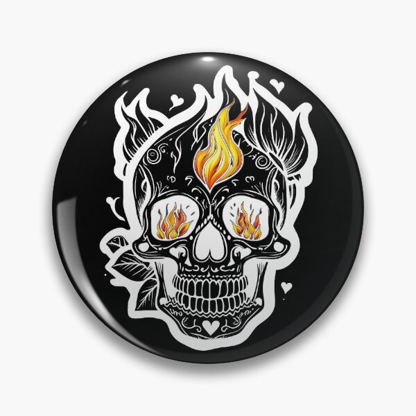 Item preview, Sugar Skull with Vision in Three Eyes, Eyes on Fire - White designed and sold by Skulls & Calaveras.