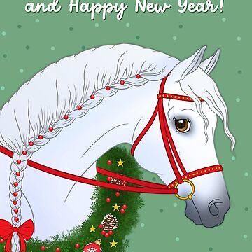 Artwork thumbnail, Merry Christmas white Arabian horse by Chiwowy