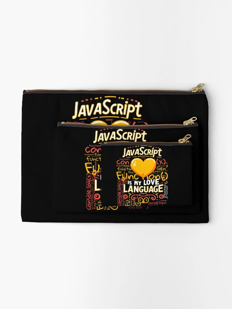 Thumbnail 2 of 4, Zipper Pouch, JavaScript is My Love Language designed and sold by AW2 Designs.