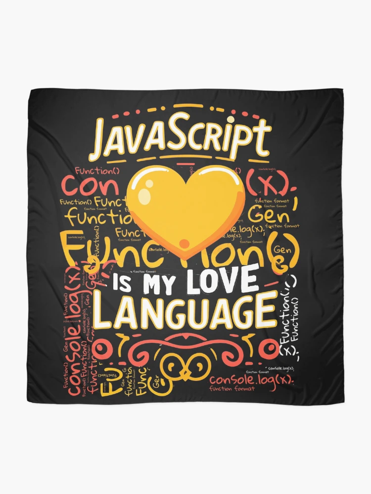 Thumbnail 2 of 3, Scarf, JavaScript is My Love Language designed and sold by AW2 Designs.