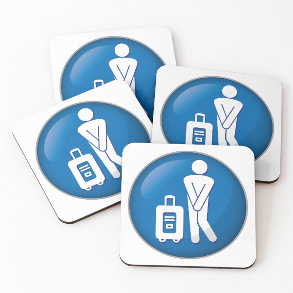 Item preview, Pictogram icon traveler's diarrhea, tummy ache, bathroom designed and sold by LucianoCosmo.