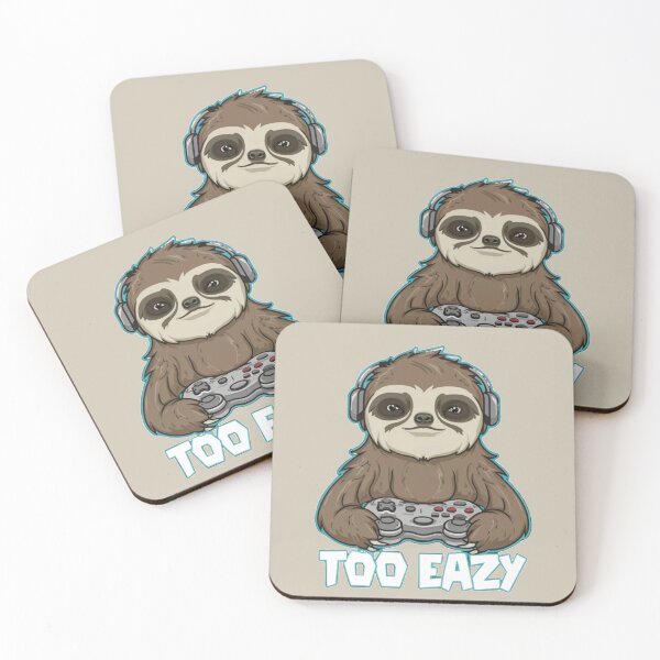 Item preview, Gaming Sloth "Too Eazy" designed and sold by Laugh-Lines.