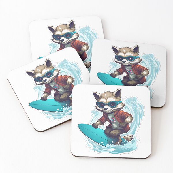Item preview, Raccoon Surfing - Raccoon Beach designed and sold by VelvetRoom.