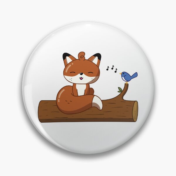 Item preview, Happy little fox listening to bird singing designed and sold by yabaprints.