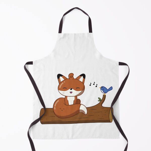 Item preview, Happy little fox listening to bird singing designed and sold by yabaprints.