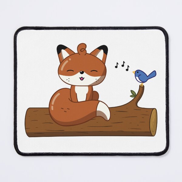Item preview, Happy little fox listening to bird singing designed and sold by yabaprints.