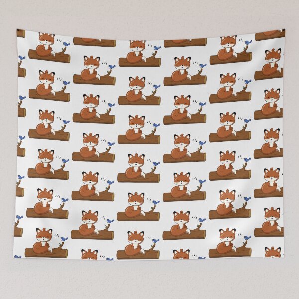 Item preview, Happy little fox listening to bird singing designed and sold by yabaprints.