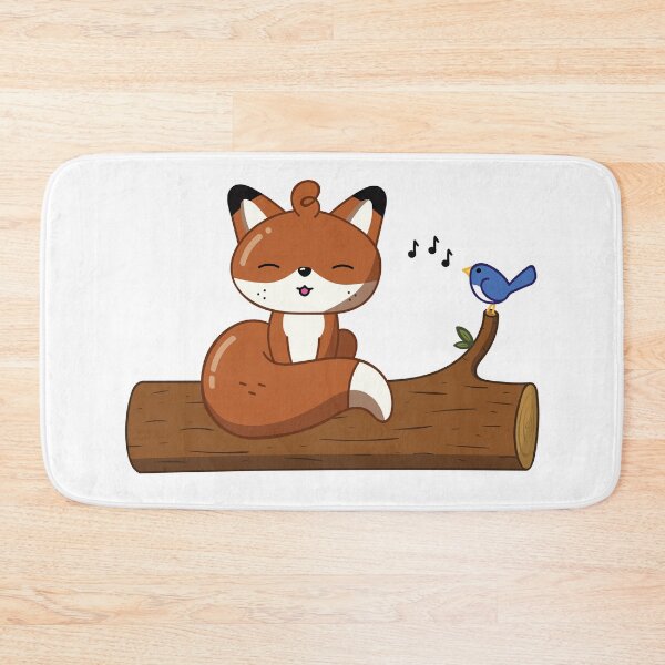 Item preview, Happy little fox listening to bird singing designed and sold by yabaprints.