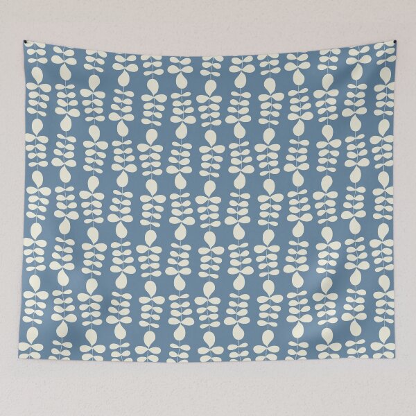 Item preview, Minimal Scandinavian style branch pattern in blue designed and sold by BrankaPD.