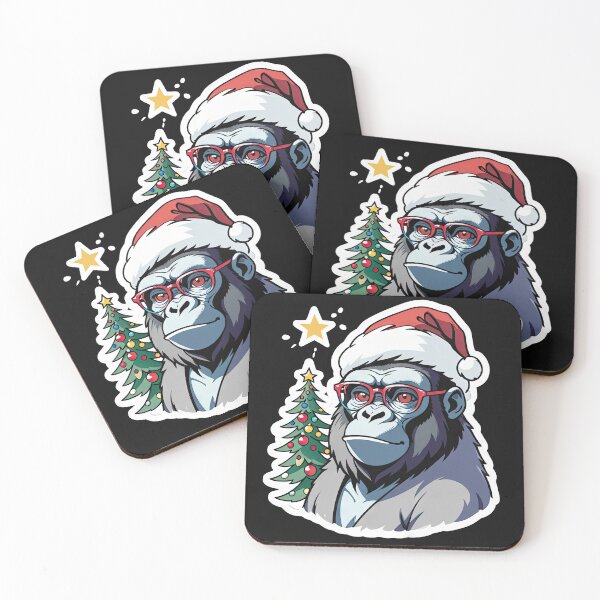 Item preview, Gorilla Wearing Santa Hat, Christmas Gorilla designed and sold by Bilisik.