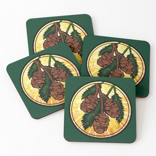 Item preview, Coast redwood Pinecone Stained Glass designed and sold by CattGDesigns.