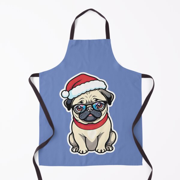 Item preview, Pug Dog Wearing Santa Hat, Christmas Mops designed and sold by Bilisik.