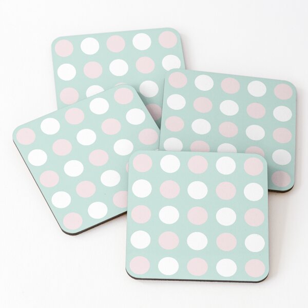 Item preview, PALE PINK, WHITE and MINT GREEN Symmetrical POLKA DOTS  designed and sold by RachelMacht.