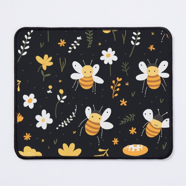 Item preview, Bees on Black Pattern designed and sold by Ellimade.