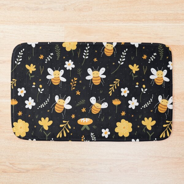 Item preview, Bees on Black Pattern designed and sold by Ellimade.