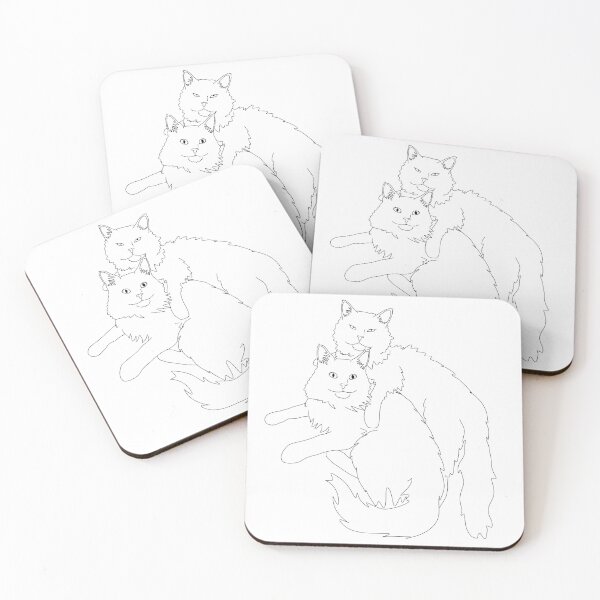 Item preview, Spooning cats outline designed and sold by TicaCreations.