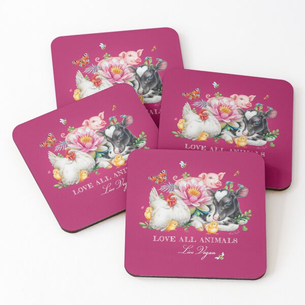 Item preview, Love all animals - pink background designed and sold by Maria Tiqwah.
