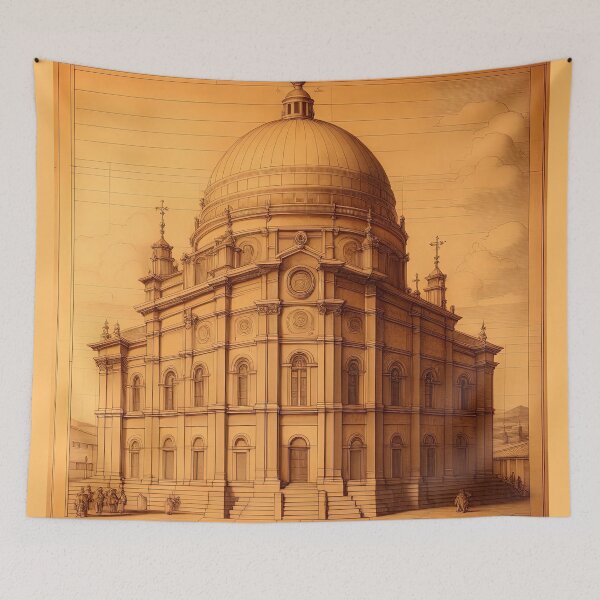 Item preview, Cityscape With Cathedral Inspired by Leonardo Da Vinci designed and sold by LanaGustavsson.