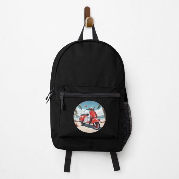 Item preview, Red and White Scooter on a Tropical Beach designed and sold by inspire-gifts.