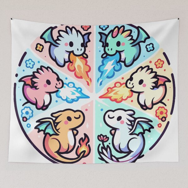 Item preview, Elemental Dragons: Whimsical Fantasy Creatures designed and sold by OniumEth.
