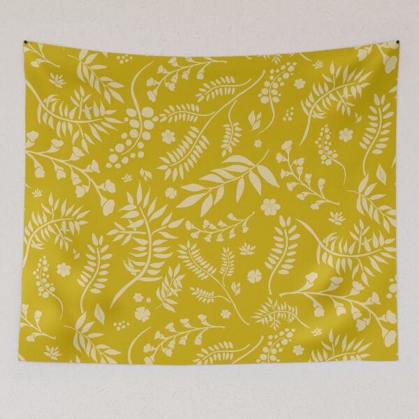Item preview, Botanicals various branches pattern in yellow designed and sold by BrankaPD.