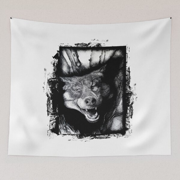 Item preview, Angry wolf - cute wolf, artistic drawing designed and sold by Marcin Glawdel.