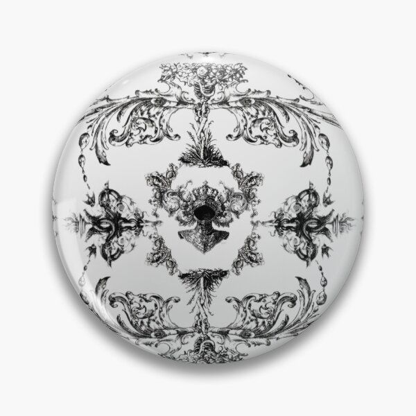 Item preview, Royalcore Pattern with knightcore aesthetic in black and white rococo vibes designed and sold by Monica Laipple.