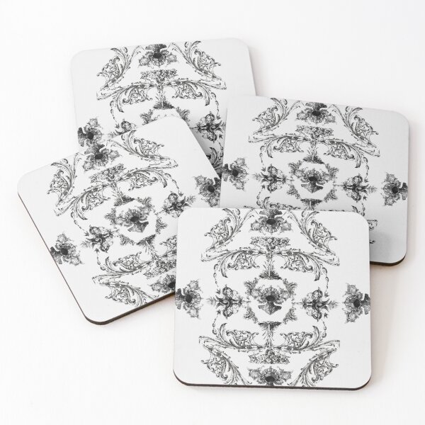 Item preview, Royalcore Pattern with knightcore aesthetic in black and white rococo vibes designed and sold by Monica Laipple.