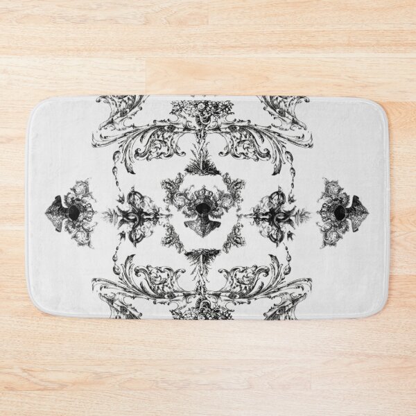 Item preview, Royalcore Pattern with knightcore aesthetic in black and white rococo vibes designed and sold by Monica Laipple.