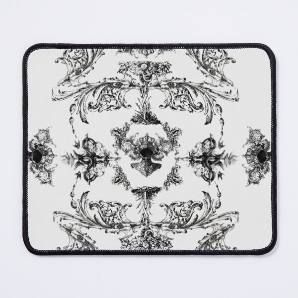 Item preview, Royalcore Pattern with knightcore aesthetic in black and white rococo vibes designed and sold by Monica Laipple.