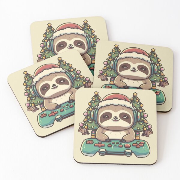 Item preview, Gaming Christmas Sloth designed and sold by Laugh-Lines.