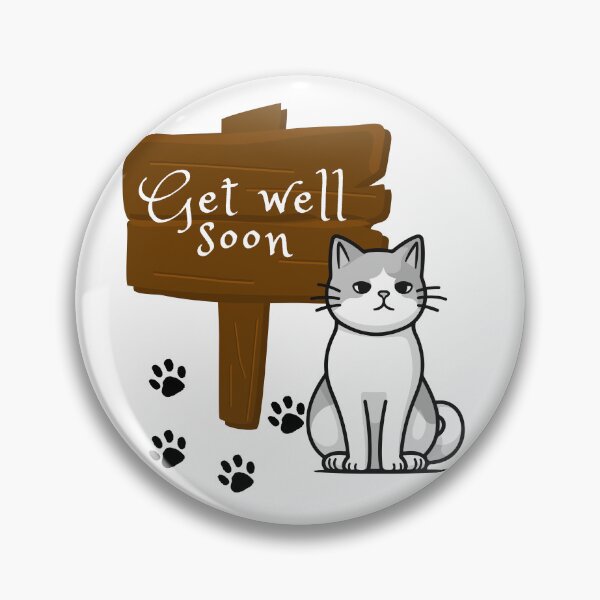 Item preview, get well soon cat,gray cat ill designed and sold by belladesign7.