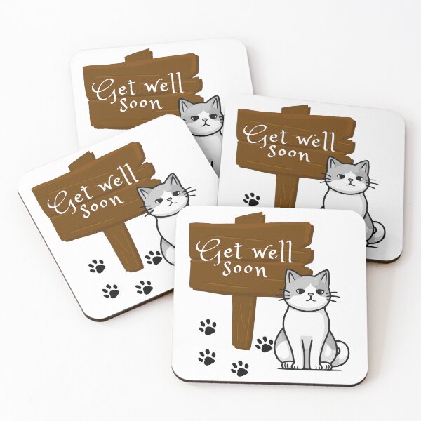 Item preview, get well soon cat,gray cat ill designed and sold by belladesign7.