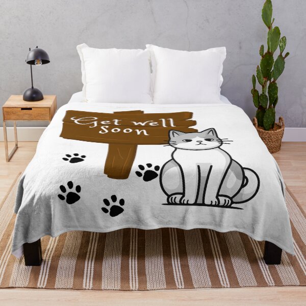 Item preview, get well soon cat,gray cat ill designed and sold by belladesign7.