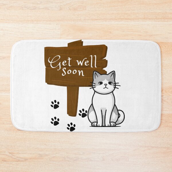 Item preview, get well soon cat,gray cat ill designed and sold by belladesign7.