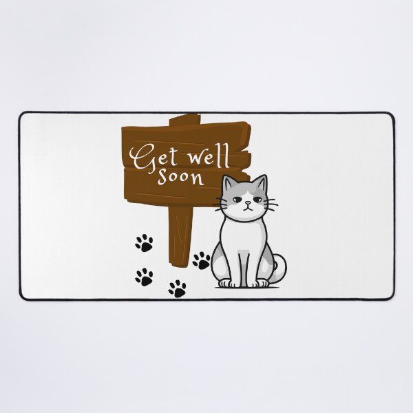 Item preview, get well soon cat,gray cat ill designed and sold by belladesign7.