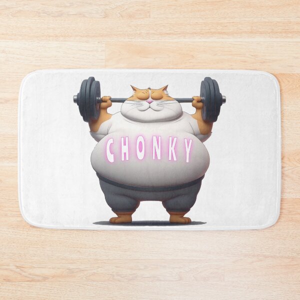 Item preview, Weightlifting Cat Chonky Cat White T-Shirt Funny designed and sold by James5Seven.