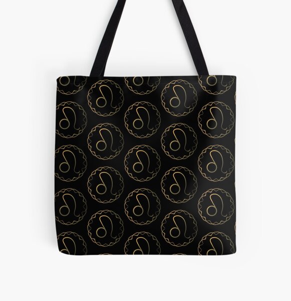 Leo Zodiac in Gold All Over Print Tote Bag