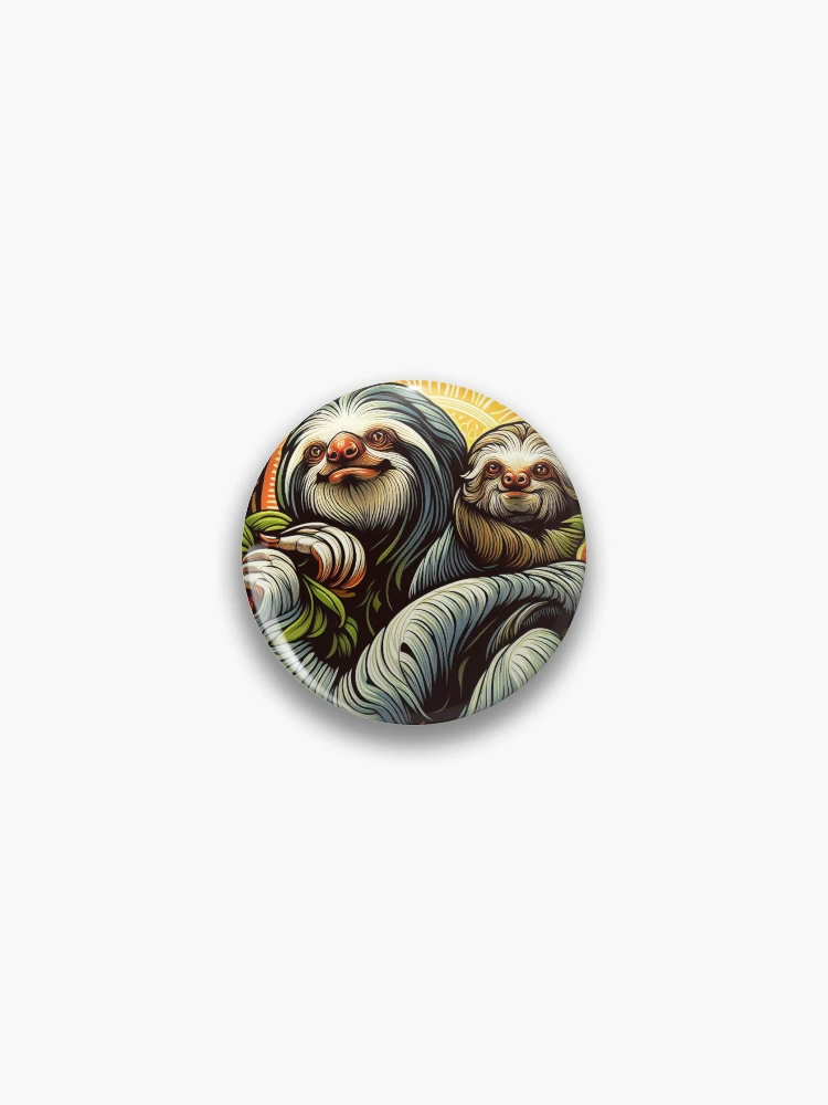 Thumbnail 1 of 3, Pin, Simply Sloth designed and sold by ComputerContent.