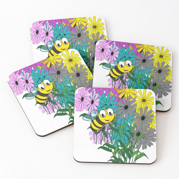 Item preview, Cute Bee likes colorful spring flowers designed and sold by zorkaa1.