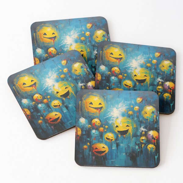 Item preview, Expressive Smiley Faces Abstract Art - Contemporary Canvas Print designed and sold by Onnnit.