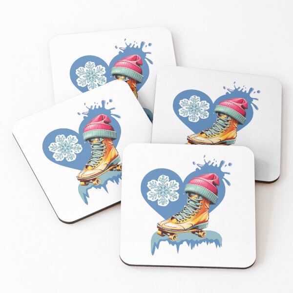 Item preview, Blue heart with ice skates wears a red cap  designed and sold by Queen-Sheeba.