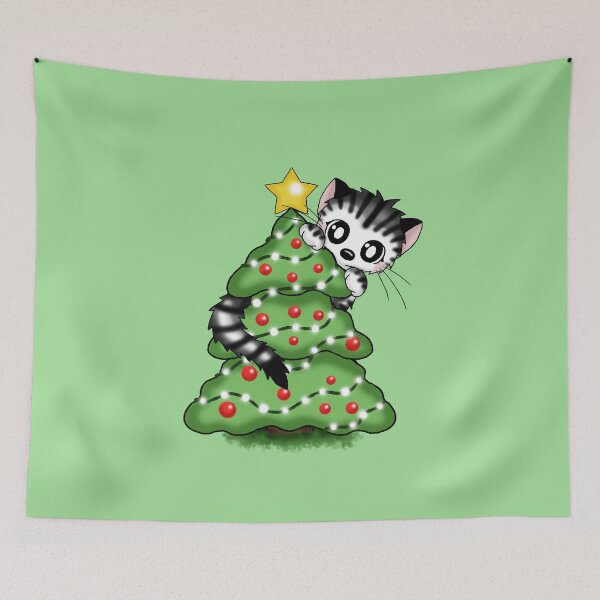 Item preview, cute cat on christmas tree designed and sold by Pezi-Creation.