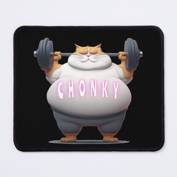 Item preview, Weightlifting Cat Chonky Cat Black T-Shirt Funny designed and sold by James5Seven.