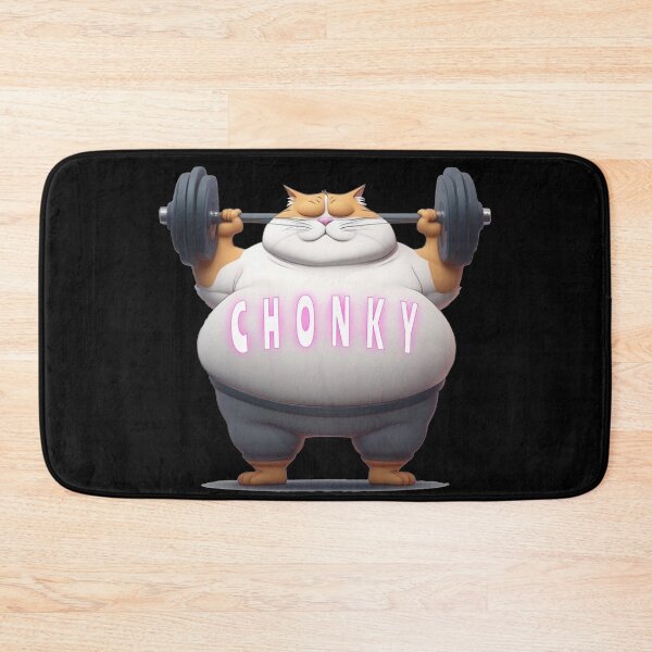 Item preview, Weightlifting Cat Chonky Cat Black T-Shirt Funny designed and sold by James5Seven.
