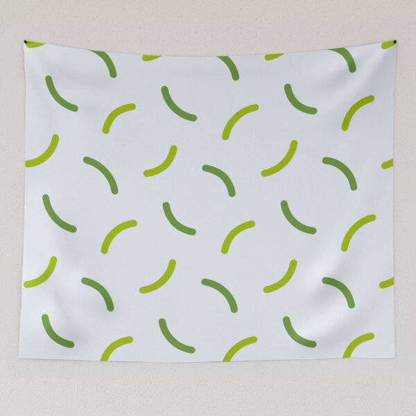 Item preview, Lime Olive Green White Arc Line Wave Circle Curve Mustache Satellite Plate Happy Geometric Pattern  designed and sold by PenguinForests.