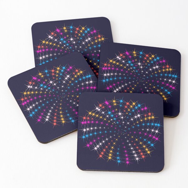 Item preview, Colorful sparking firework. Christmas vector pattern of bright sparkling magical neon multi-colored particles, sparks and stars shining with special light on dark background.  designed and sold by NataliaVVV.