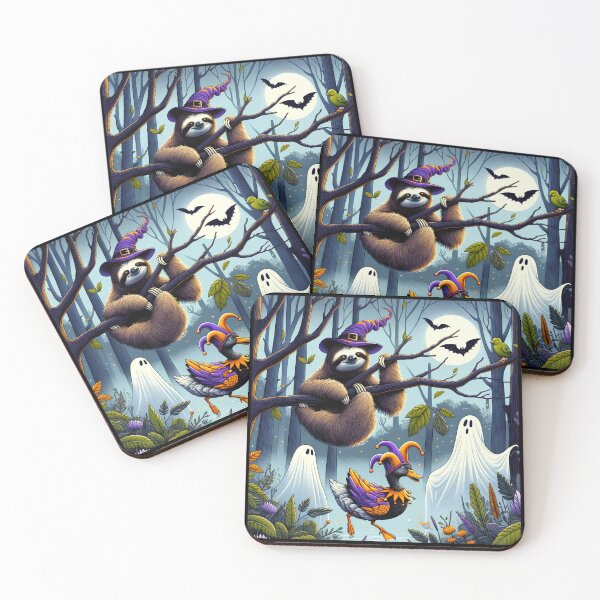 Item preview, Whimsical Halloween in Whisper Hollow: A Serene Sloth and Jovial Duck Tale designed and sold by slothsandducks.