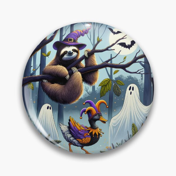 Artikelvorschau, Skurriles Halloween in Whisper Hollow: Eine heitere Faultier- und heitere Entengeschichte entworfen und verkauft von slothsandducks.